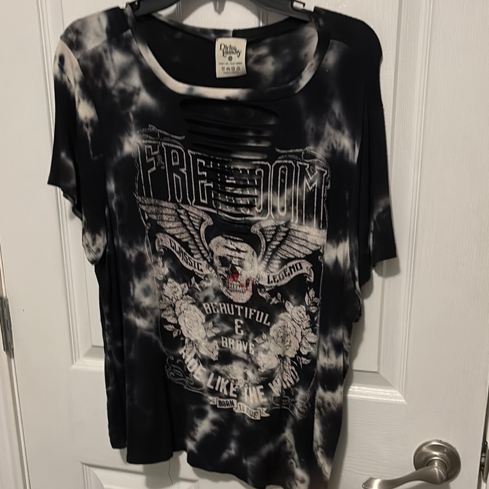 Rebel Soul Black Tie-Dye Graphic Tee